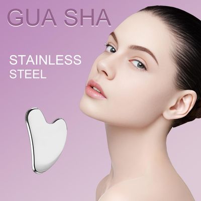 EDCBMB Stainless Steel Gua Sha Facial Tool Metal Silver Guasha for Face Chin Jawline Sculpting Eyes Neck Body Tighten Skin Massage Care Gifts