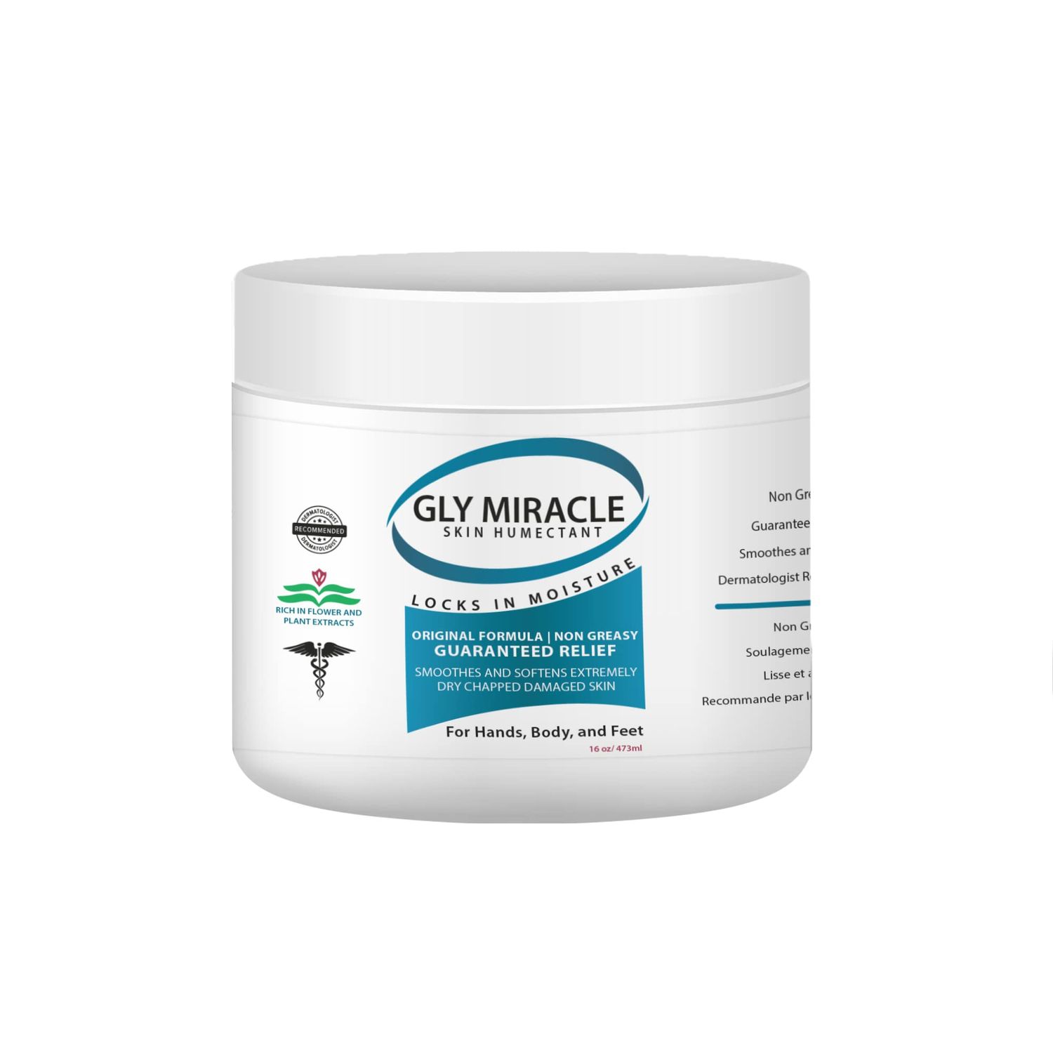 GLY MIRACLE Skin Humectant 16 Oz Jar Original Formula (Light, Fresh Scent)