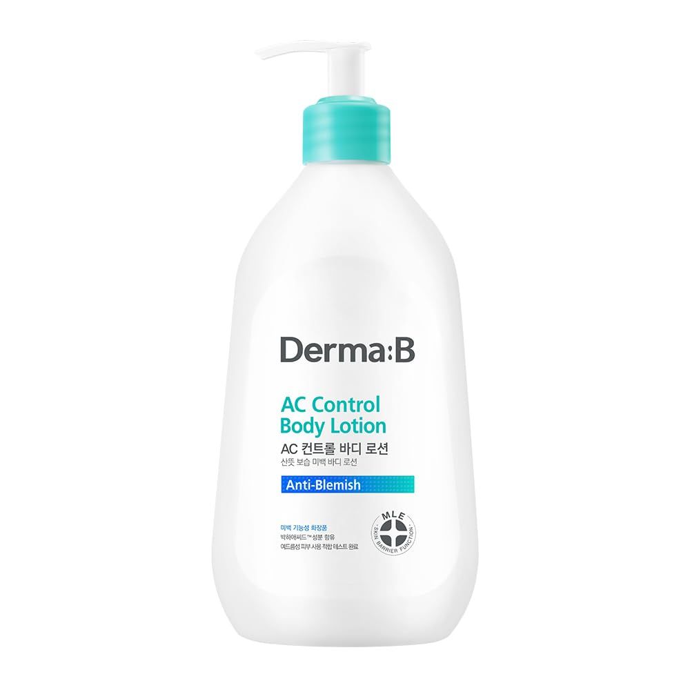DERMA B AC Control Body Lotion 400ml,13.52 Fl.oz, Anti-Blemish &amp; Pimples Care, Water-Oil Control, Hypoallergenic Trouble Solution for All Skin Types, Soothing &amp; Refreshing Lotion, Korean Skincare