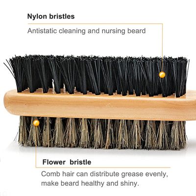 Beard Brush For Men, 2-Sided Club Brush,Combs,Bristle Brushes,Men's Beard Care,Works with Beard Oil and Balm To Soften BeardA Must For Your Beard Grooming Kit