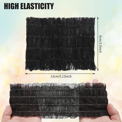 100 Pieces Disposable Headbands Soft Non Woven Facial Spa Headbands Cloth Stretch Skin Care Hair Band Salon Makeup Sauna Supplies Individually Packaged for Women Girls, Black