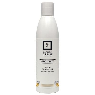 A-Cute Derm Pro-Tect SPF 20 Sunscreen Moisturize the Skin Protects Against Harmful Effects of UVA &amp; UVB Rays Prevent Premature Aging and Wrinkling of the Skin (8.0 oz)