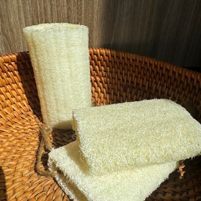 4" Natural Loofah Exfoliating Body Sponge Scrubber for Skin Care in Bath Spa Shower Pack of 12