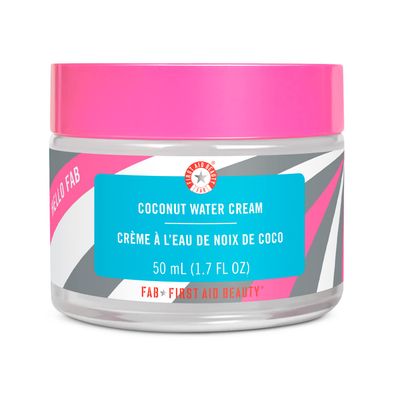 First Aid Beauty - Hello FAB: Coconut Water Cream, Lightweight Gel Moisturizer Infused with Coconut Water, Helps Skin Appear Smooth, Soft, Plumped &amp; Healthy, Non-Comedogenic, 1.7 oz