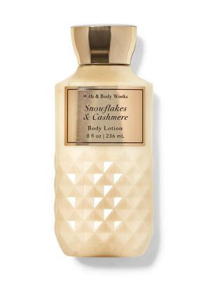 Bath and Body Works Snowflakes and Cashmere Body Lotion 8 Ounce Gold Diamond Plate Packaging from 2021