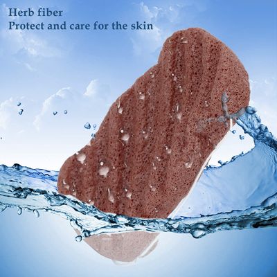 Facial Sponge Cleansing Sponge Sponge Made of Clay Plant Fiber Sponges for unclean Normal Sensitive Skin Peeling Bath Sponge Dry Condition Long-(Red Clay Color)