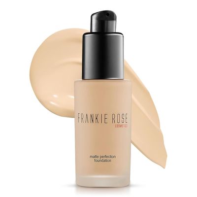 Frankie Rose Cosmetics Matte Perfection Foundation Makeup - Long-Lasting, Hydrating Foundation for Semi-Matte Finish - Foundation Full Coverage for All Skin Types - (China Silk) 1.0 US fl oz / 30 ml