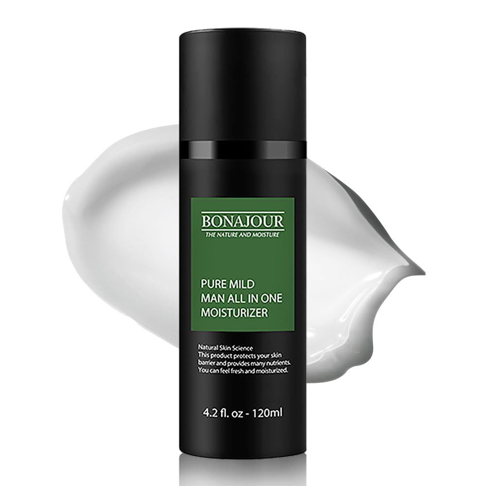 [BONAJOUR] Vegan Daily All-In-One Moisturizer for men, Natural &amp; Organic Anti-Aging Face Lotion, Skincare for Men 4.2 Fl. Oz