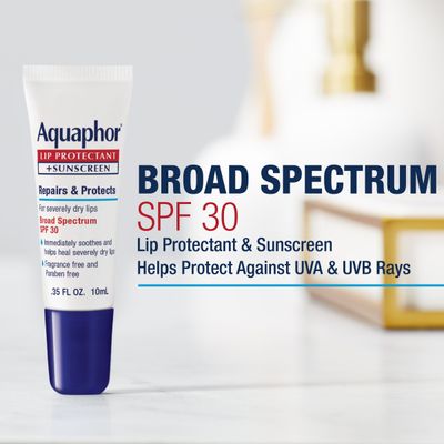 Aquaphor Lip Repair Lip Balm with Sunscreen, Lip Protectant, Lip Balm SPF 30, 0.35 Oz Tube