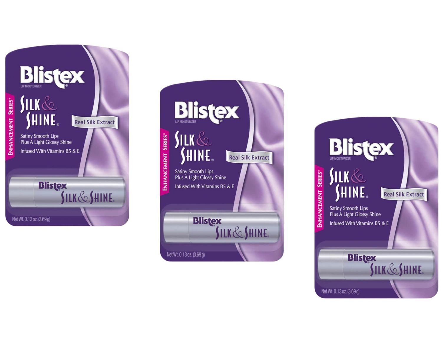 Blistex Silk &amp; Shine Lip Moisturizer 0.13 oz Pack of 3