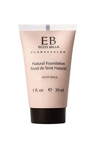 Ecco Bella Liquid Foundation Makeup - Lightweight, Buildable Coverage - Hydrating Foundation - Clean Foundation Makeup, Vegan - Protects &amp; Hydrates Skin - Light Beige