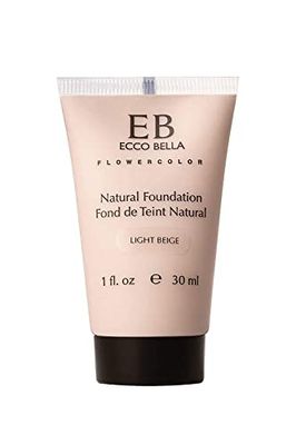 Ecco Bella Liquid Foundation Makeup - Lightweight, Buildable Coverage - Hydrating Foundation - Clean Foundation Makeup, Vegan - Protects &amp; Hydrates Skin - Light Beige