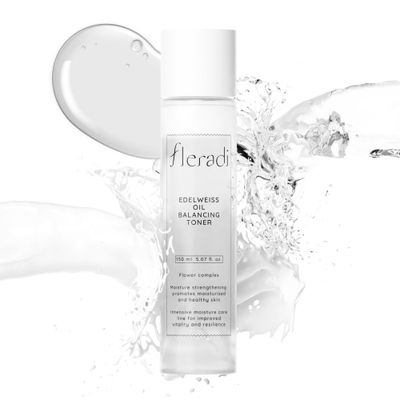 Fleradi Edelweiss Oil Balancing Toner: Revitalize with 20% Edelweiss Extract - Dual Layer Hydration &amp; PH Balance, Rich in 11 Flower Extracts, 5.07 fl oz - Ideal for All Skin Types