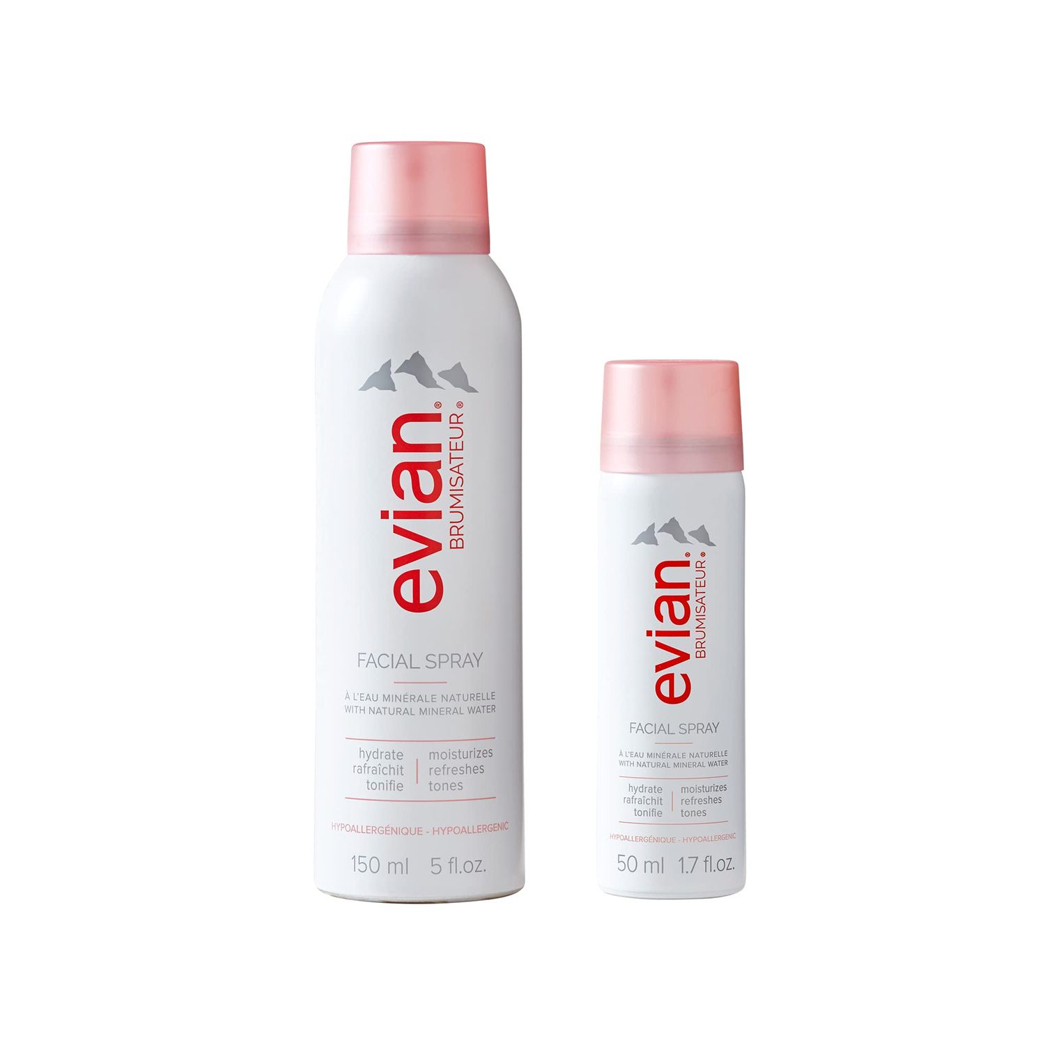 Evian Facial Spray Weekender Kit - Hydrate Skin - Blend Makeup - Instantly Refresh - Travel Friendly - All Skin Types - French Alps Skincare
