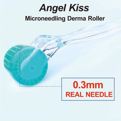 Angel Kiss Derma Roller REAL NEEDLE - 0.3mm Microneedling Roller for Face Body, 192 Individual Stainless Steel Needles, Face Microdermabrasion Roller for Men and Women