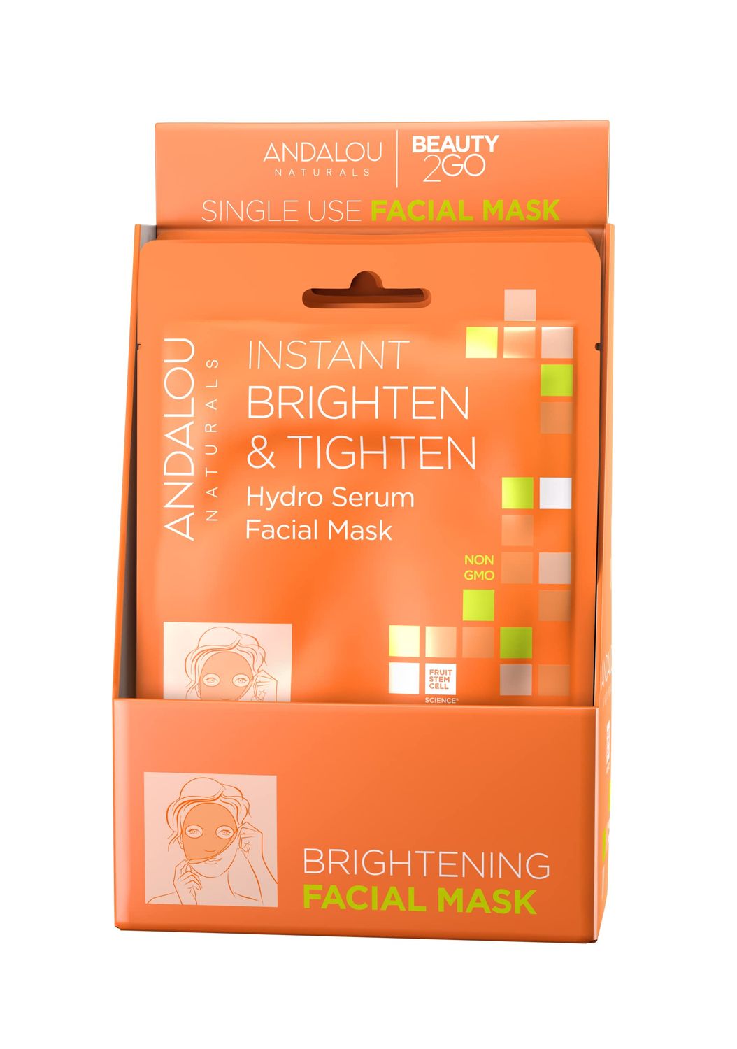 Andalou Naturals Instant Brighten &amp; Tighten Hydro Serum Facial Mask, 0.6 Fluid Ounce