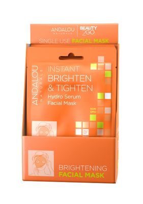 Andalou Naturals Instant Brighten &amp; Tighten Hydro Serum Facial Mask, 0.6 Fluid Ounce