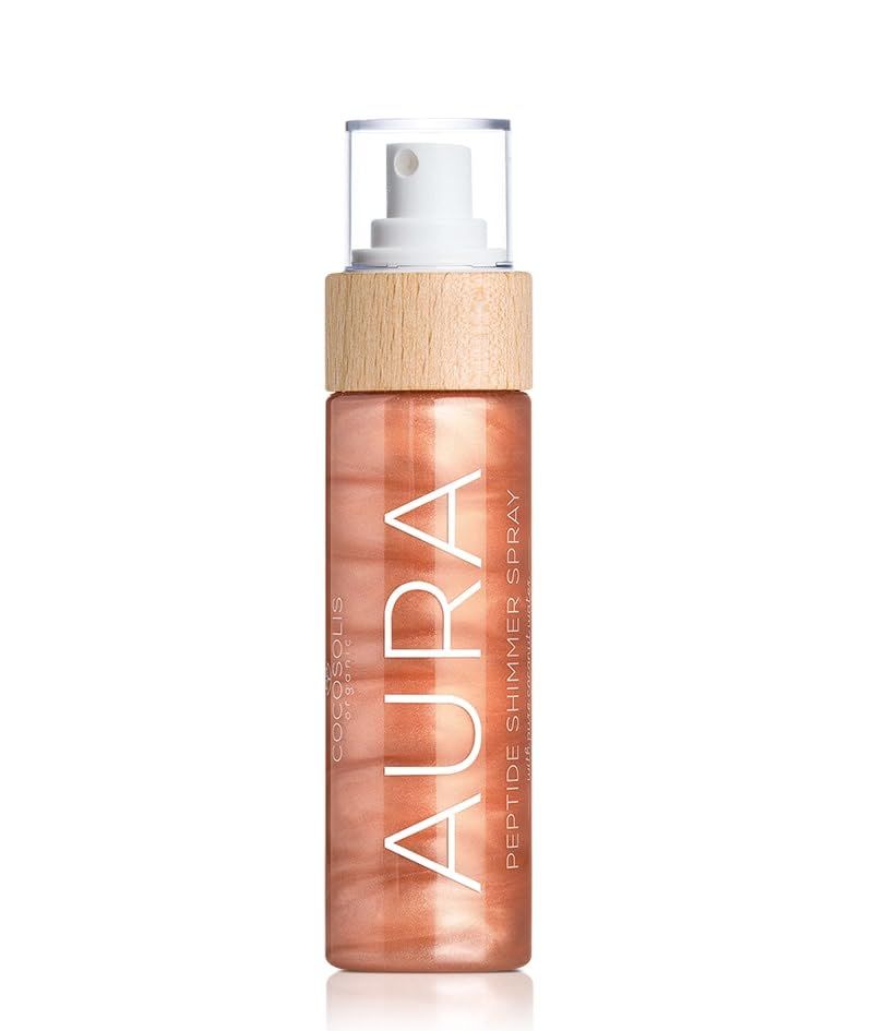 COCOSOLIS AURA Peptide Shimmer Spray - Natural glitter shimmer spray with peptides for face, body and hair