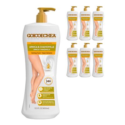 Goicoechea Calming Touch Body Lotion, Moisturizing Skin Care with Arnica &amp; Chamomile, Varicose Veins Cream, Improves Appearance of Varicose Veins, Arnica Cream for Restful Legs, 13.5 oz (Pack of 6)
