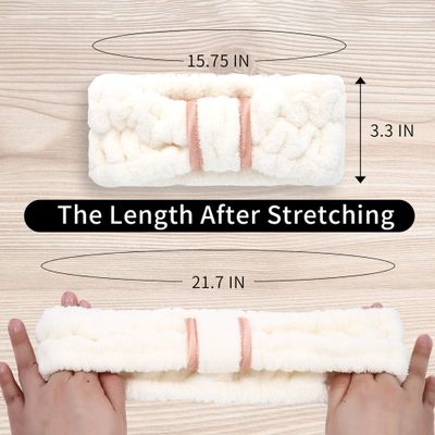DOOBO 3 Pack Women's Spa Microfiber Skincare Headbands for Face Washing, Makeup Removal and More (Pink, White, Black)