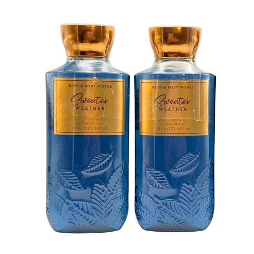 Bath &amp; Body Works Shea + Vitamin E Shower Gel, Set of 2, 10oz Each (Sweater Weather)