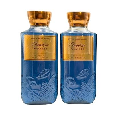 Bath &amp; Body Works Shea + Vitamin E Shower Gel, Set of 2, 10oz Each (Sweater Weather)