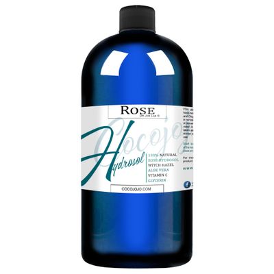 Dr Joe Lab Rose Water Hydrosol, Glycerin, Aloe Vera, Vitamin C &amp; Witch Hazel Mix - Natural, Vegan, Non GMO, Floral, Face, Hair- 32 oz - Hydrating, Cleansing, Toning - Packaging May Vary