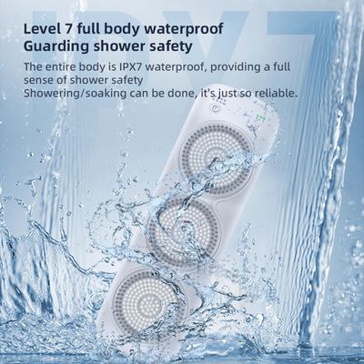 Electric Body Brush Back Scrubber, Wall-Mounted Body Brush with Soft Bristles, Rechargable Body Shower Brush for Cleansing, Exfoliating, Massage, with Three Spin Skin Bath Brush Heads
