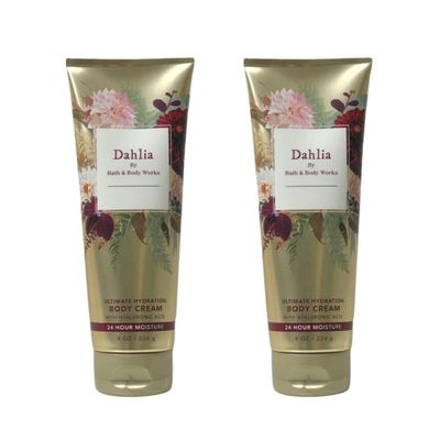 Bath and Body Works Gift Set of of 2 - 8 oz Body Cream - (Dahlia), Multicolor