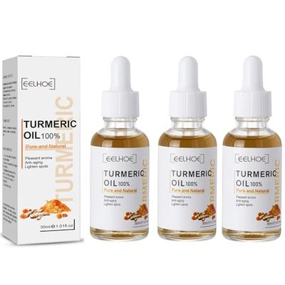 3PCS Turmeric Dark Spot Corrector Serum Oil,Turmeric Repair Face Serum, Natural Turmeric Skin Dark Spot Skin Care Moisturizing Repair Serum,Turmeric Serum for Face &amp; Body(30ml)