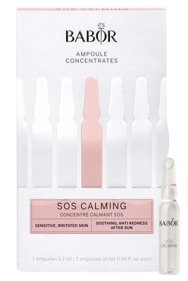 BABOR SOS Calming Ampoule Serum Concentrates, Soothing Serum to Treat Irritated Skin, Reduce Redness and Strengthen Skin Barrier, 7 Day Treatment