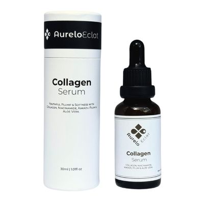 Aurelo Eclat Collagen Serum with Niacinamide &amp; Natural Vitamin C, 30ml - Firming Serum for Youthful Radiance &amp; Skin Elasticity