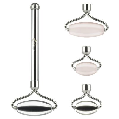 Ashley Aesthetics Stainless Steel Ice Roller &amp; Rose Quartz Combo | Facial Roller | Lymphatic Drainage | Facial Massager | Product Absorption | Skin Care