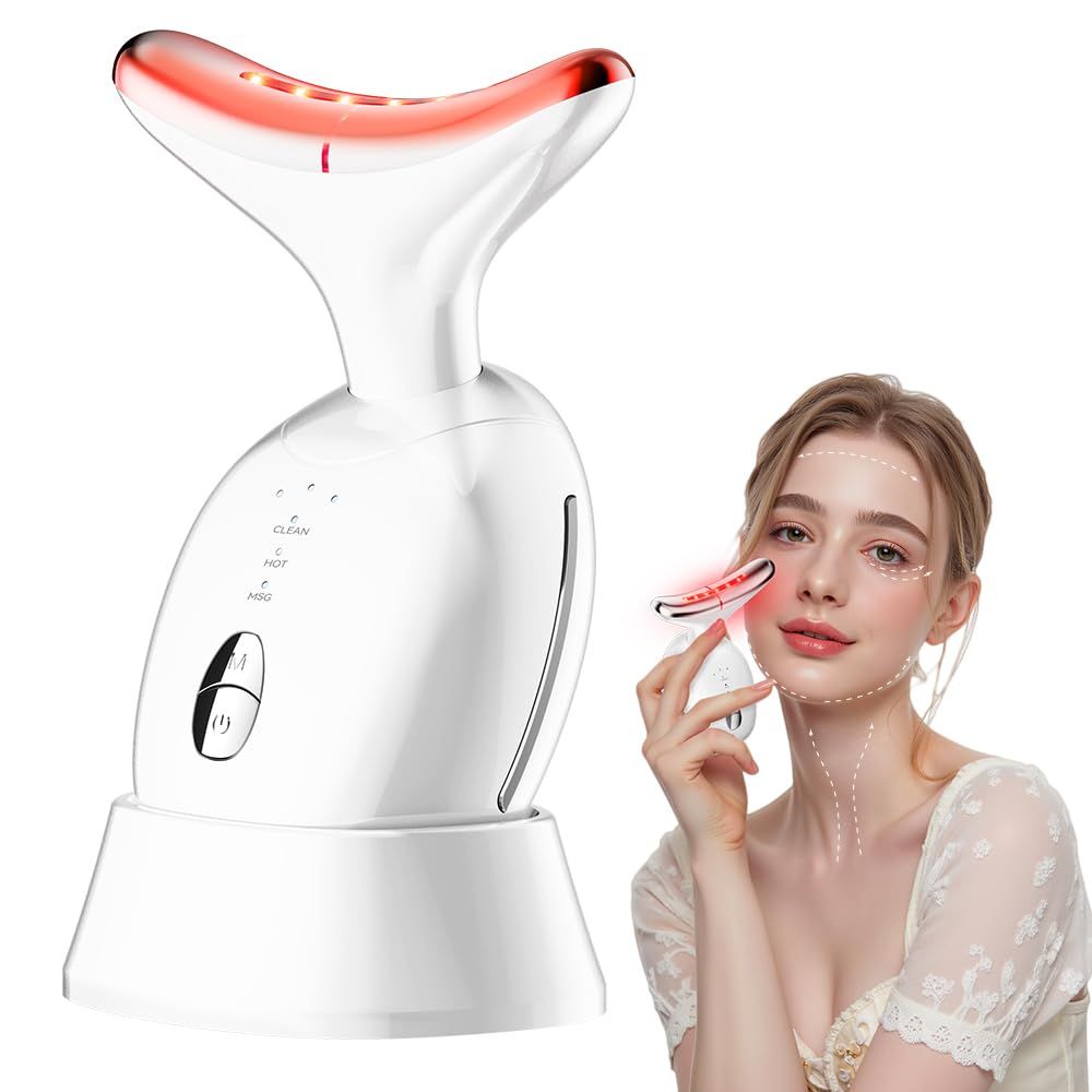 CURMEDI Face Massager Tool, Face Sculpting Tool, Facial Massager with 3 Strengths for Skin Care and Double Chin, Neck Face Device at Home-use (White)