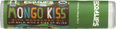 Eco Lips Organic Mongo Kiss Peppermint Lip Balm, USDA Certified Organic, 0.25 Ounce (Pack of 15)