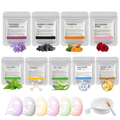 Fokiabin Jelly Mask For Facials Professional Esthemax Face Mask Kit Moisturizing Hydrating Wrinkles - 9 Flavors Hydrating &amp; Brightening For Wrinkles 35 Fl Oz Gift Box