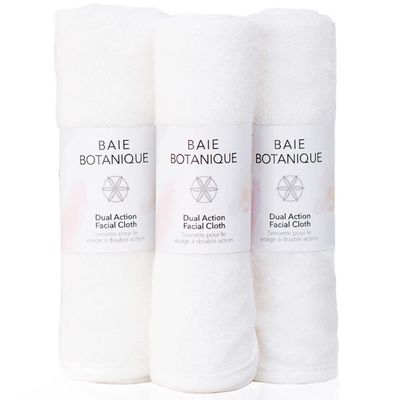 Dual Action Facial Cloth, Luxury Cotton Muslin and Bamboo Rayon Ultra-Soft Terry Set of 3-100% Natural