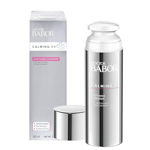 DOCTOR BABOR CALMING RX Soothing Cleanser, Gentle Milk Facial Cleanser, Strengthens and Soothes with Neuroxyl, for Sensitive, Dry, and Acne Prone Skin