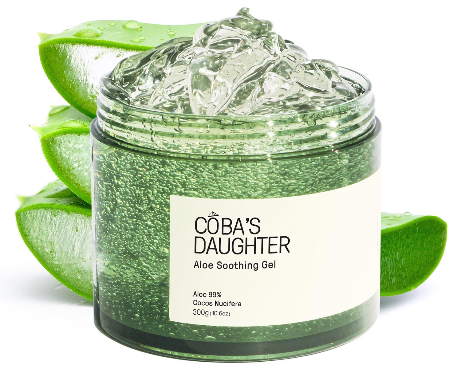 COBA&#39;S DAUGHTER Coconut Scented | 99% Pure Aloe | Sunburn Relief Gel| Organic Aloe Gel for Face &amp; Body| Hair Hydration | After Sun Care| Cooling Gel (10.6 oz)