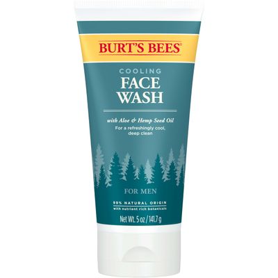 Burts Bees Cooling Face Wash with Aloe &amp; Hemp, For Men, 5 Ounces