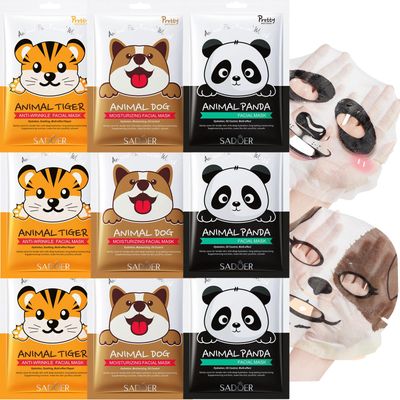 Evolvique 9 Pcs Animal Character Sheet Masks - Hydrating Face Masks Skincare - Sto-cking Stu-ffers for Women - Face Mask Skin Care - Teen Girl Gifts - Spa Party Moisturizing Facial mask