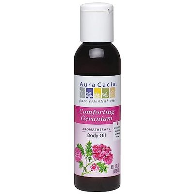 Aromatherapy Body Oil - Comforting Geranium 4 fl Ounce (118 ml) Liquid
