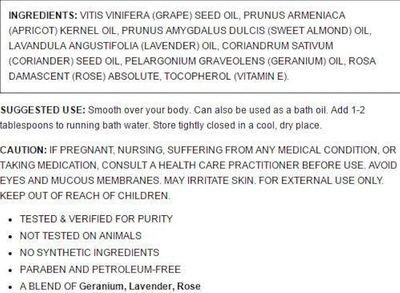 Aromatherapy Body Oil - Comforting Geranium 4 fl Ounce (118 ml) Liquid