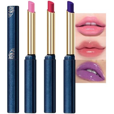 BINGBRUSH 3Pcs Color Changing Lipstick, Pink Red Blue PH Mood Long Lasting Labiales Lip Care Moisturizer Lip Balm Korean Magic Lip Gloss Lip Tinted Stain Makeup Lipstick Set for Women