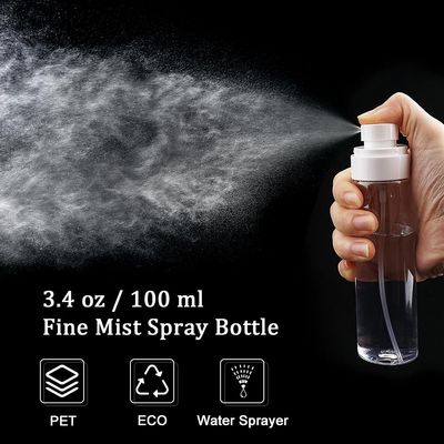 Cosywell Fine Mist Spray Bottles TSA Approved 3.4oz/100ml 3 Pack Leak Proof Travel Size Bottles Refillable Plastic Hair Spray Bottle for Perfume Skincare Toners Water Cosmetics (3Clear)