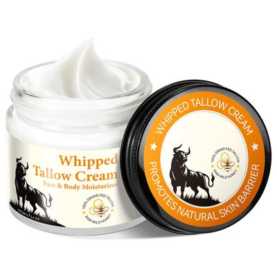 Daiasns Beef Tallow for Skin, Beef Tallow, Organic Grass Fed Beef Tallow - Tallow and Honey Balm- Deeply Moisturizing, All-Natural Handmade Lotion Whipped Beef Tallow Face Moisturizer