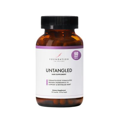 Foundation Skincare UnTangled Hair Vitamins (60-day supply) - Collagen &amp; Biotin Supplement for Women &amp; Men, Visibly Thicker, Faster Hair Growth
