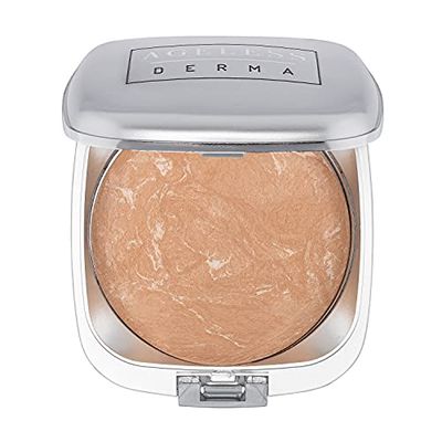 Ageless Derma Mineral Baked Foundation Makeup- Vegan - Paraben - Gluten and Cruelty Free Powder foundation (Simply Beige)