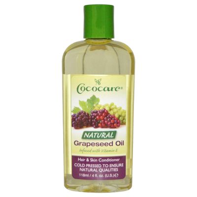 COCOCARE Natural Grapeseed Oil - Natural Moisturizer for Skin and Hair - Packed with Vitamin E and Fatty Acid - 4 Oz