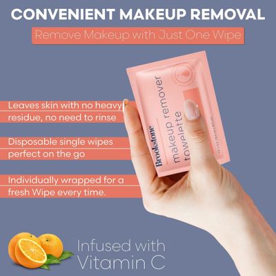 Brookstone Individual Makeup Remover Wipes - Ultra Soft, Makeup Remover Wipes Individually Wrapped, Gently Cleanse &amp; Remove Makeup, 40 Count Makeup Wipes Individually Wrapped